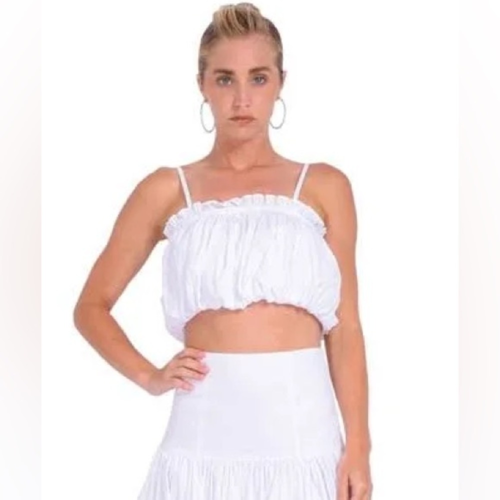 Cinq a Sept Leve Crop Top White - L NWOT